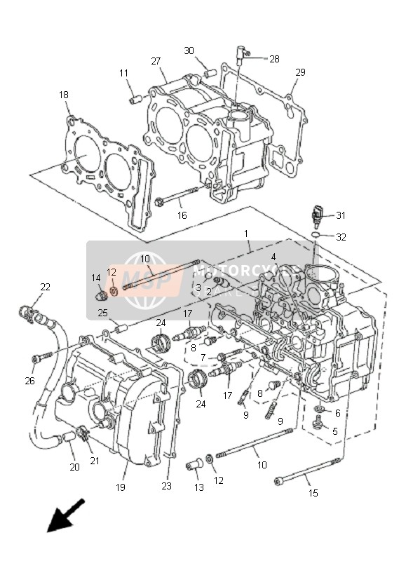 Yamaha XP500 T-MAX 2005 Cylinder for a 2005 Yamaha XP500 T-MAX